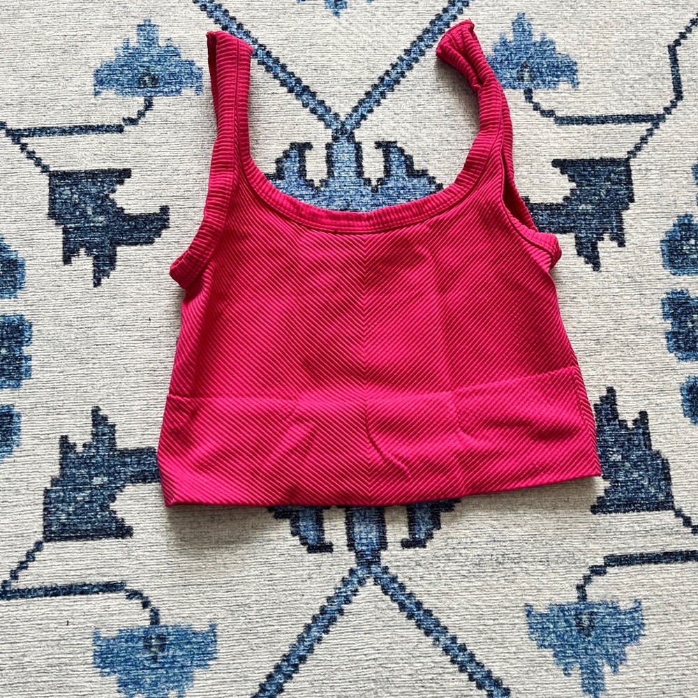 Vibrant Pink Cropped Tank Top